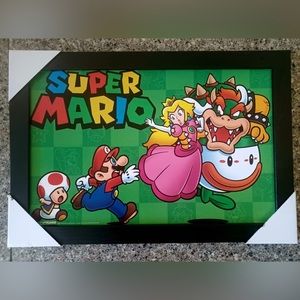 Super Mario Bros Black Framed Picture NEW Nintendo Kids Teen Tween Room Decor
